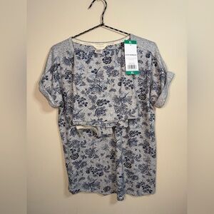 NWT Lucky Brand Shirts Women Mini Denim Floral  Pajama Sleepwear 2 tops XL